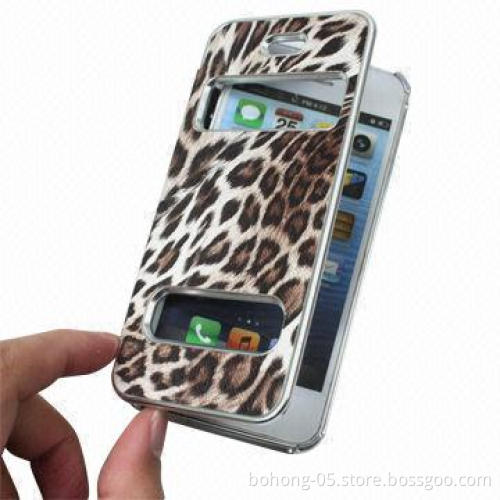 PU Cases for iPhone 5 with Flip Type Holster, Various Colors Available